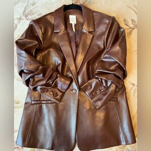 Cinq a Cept vegan leather Kylie blazer